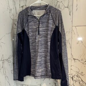 Gray and Black Quarter-Zip Pullover